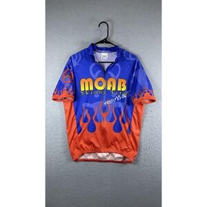 Blackbottoms Moab Skinny Tire Festival Cycling Jersey Mens XL Orange Full Zip